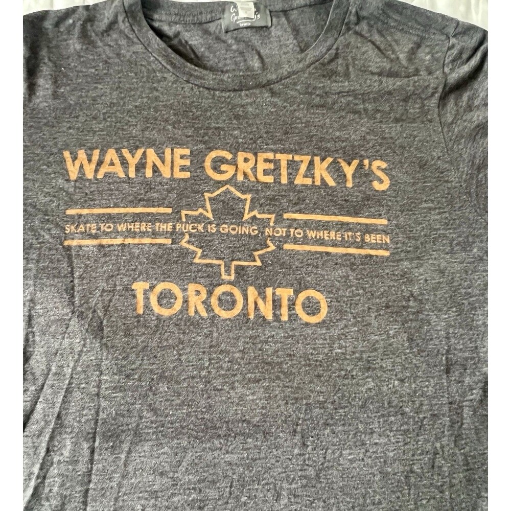 Vintage Wayne Gretzky's Toronto Restaurant Long Sleeve Shirt Gray Medium